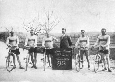 1932 von links: Josef Dörr, F.Kranich, W.Kranich, Philip Huck, E.Leonhardt, J.Götz
